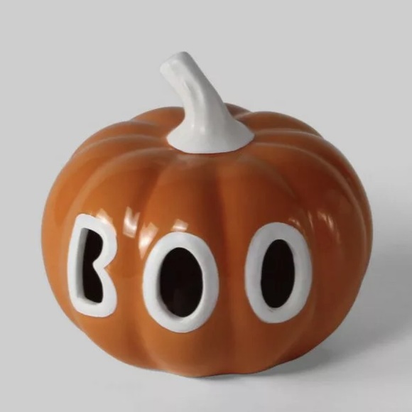 2 Bullseye Target Ceramic Pumpkins Jack O Lantern - Picture 2 of 7